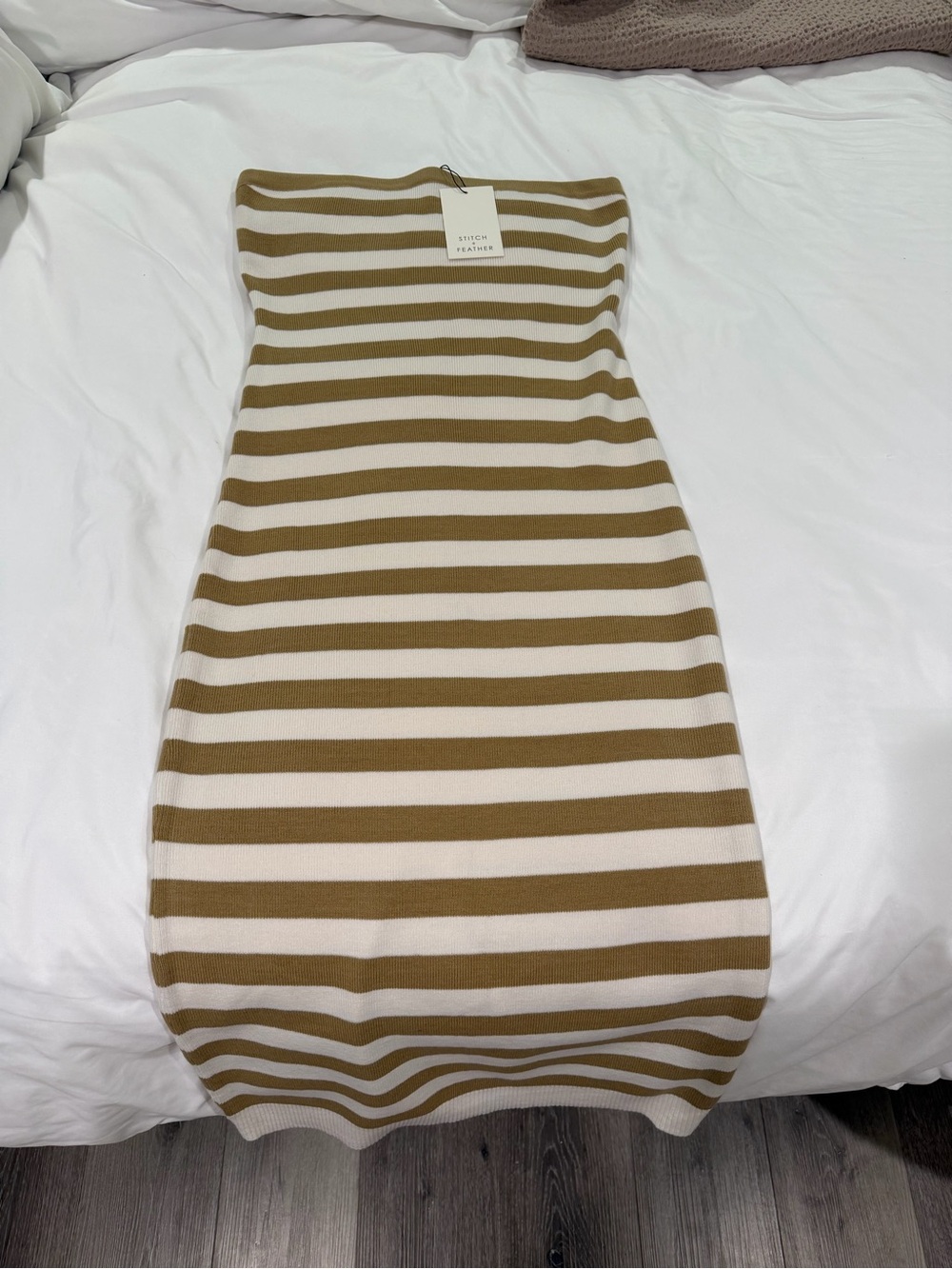 NWT Stitch & Feather Striped Midi Dress L